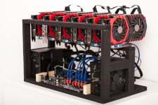 A cryptocurrency mining computer