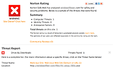 Norton Safe Web Drive-By Download Warning