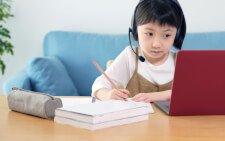 Student taking an online class