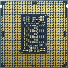The underside of an Intel Core i5 processor using the LGA1200 packaging
