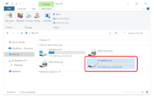 A USB drive mounted in Windows