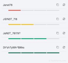 Examples of increasingly-strong passwords