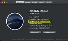 Total RAM installed in a Mac Pro