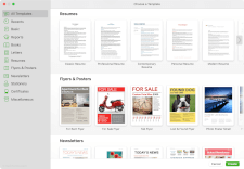 Apple Pages template gallery